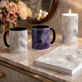 Tasse élégante à motif de marbre blanc