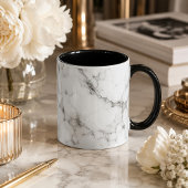 Tasse élégante à motif de marbre blanc