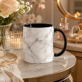 Tasse élégante à motif de marbre blanc