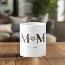 Tasse élégante avec nom de maman et année de créat