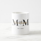 Tasse élégante avec nom de maman et année d'établi (Centre)