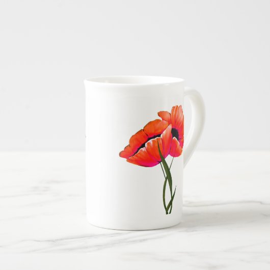 Tasse élégante de la Chine de pavots (Devant droit)