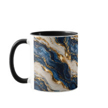 Tasse élégante de luxe bleu et or à deux tons effe