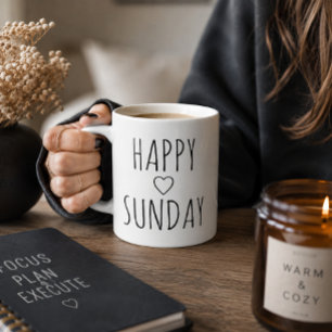Tasse élégante et charmante 'Joyeux dimanche' pour
