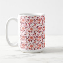 Tasse Élégante Fleurs Rose Vintage