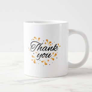 Tasse Élégante Or et Noir de Remerciement