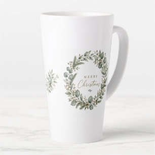 Tasse élégante pour latte botanique à l'eucalyptus