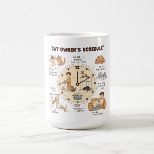 Tasse emploi du temps du propriétaire de chat (Centre)