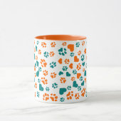 Tasse empreinte de patte orange et sarcelle vibran (Centre)