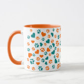 Tasse empreinte de patte orange et sarcelle vibran (Gauche)