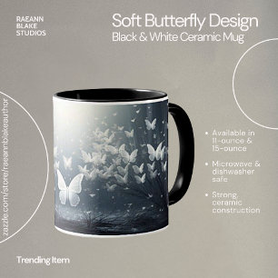 Tasse en céramique à motif papillon doux