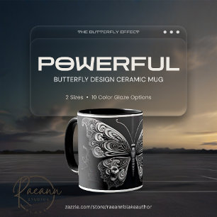 Tasse en céramique à motif papillon puissant