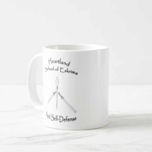 Tasse en céramique avec 2 logos d'école (Devant gauche)