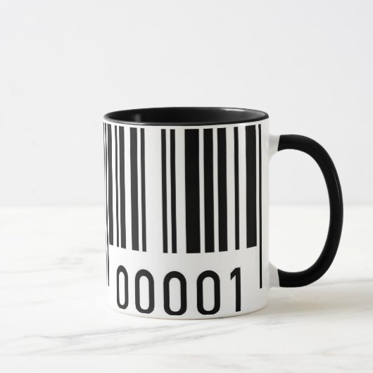 Tasse en céramique avec code-barres noir (Droite)