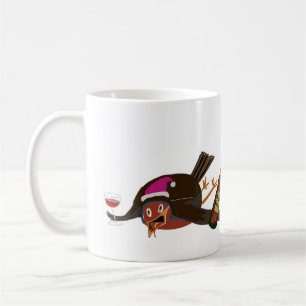 Tasse en céramique avec design Flat Out Robin