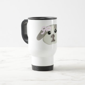 Tasse en céramique avec l'art d'un chiot blanc mig