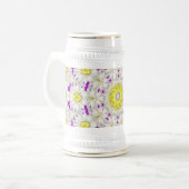 Tasse en céramique blanche de Stein de bière (Devant gauche)