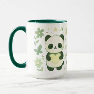 Tasse en céramique cœur de panda fantaisiste