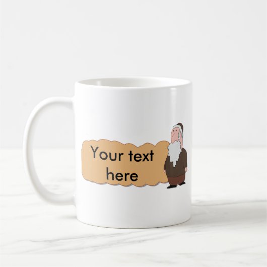 Tasse en céramique custumizable de rabbin juif (Gauche)