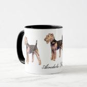 Tasse en céramique d'Airedale Terrier (Devant gauche)