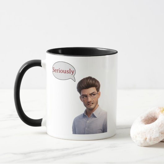 Tasse en céramique d'art numérique unique (Avec donut)