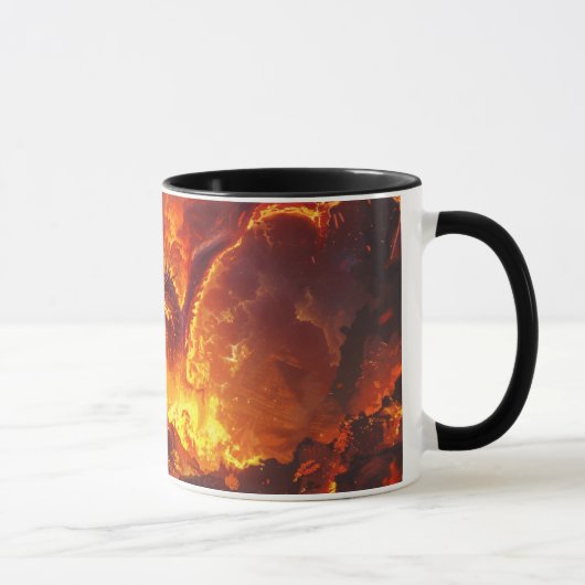 Tasse en céramique de 11oz Dragon de lave (Droite)