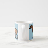 Tasse en céramique de café express de chevaux d'or (Dos)