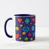 Tasse en céramique de jeu d'art pixelisé 8 bits ré (Gauche)