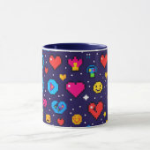 Tasse en céramique de jeu d'art pixelisé 8 bits ré (Centre)
