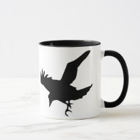 Tasse en céramique de silhouette de Raven de vol