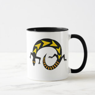 Tasse en céramique de sonnerie noire de lézard