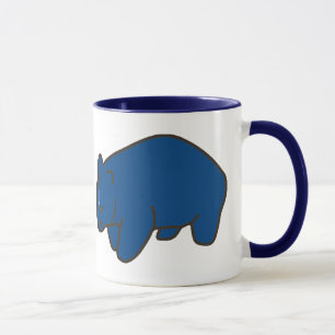 Tasse en céramique de wombat bleu