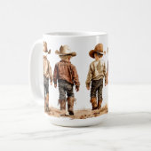 Tasse en céramique des petits cowboys (Devant gauche)