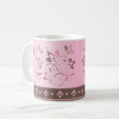 Tasse en céramique florale de rose et de brun (Devant gauche)