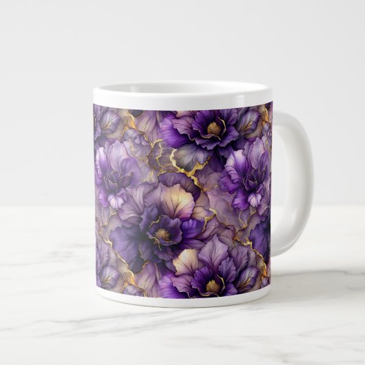 Tasse en céramique géante à encre alcoolique flora (Devant droit)