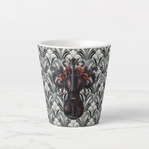 Tasse en céramique Latte Black Violin en Art Déco 