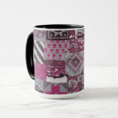 Tasse en céramique patchwork quilt (Devant gauche)