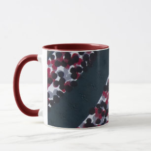 Tasse en céramique vintage à pois et à rayures