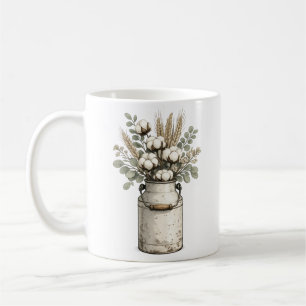 Tasse en coton et eucalyptus de ferme rustique   V