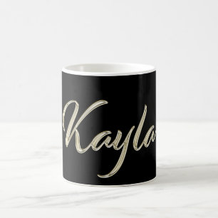 Tasse en écriture manuscrite or blanc Kayla Tasse
