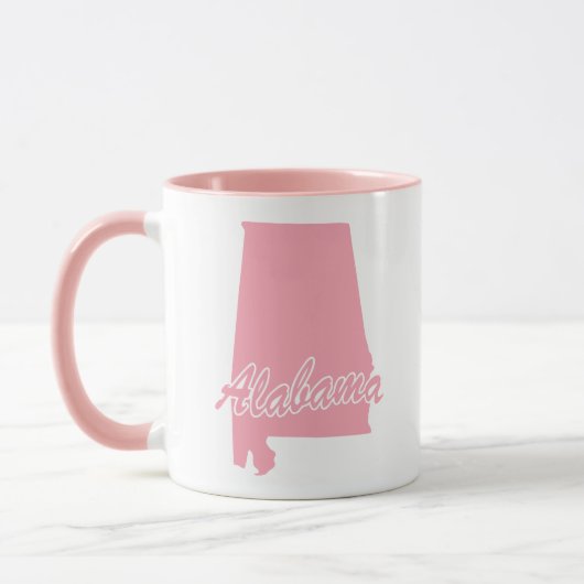 Tasse en forme de l'État de l'Alabama rose (Gauche)