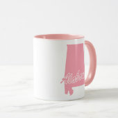 Tasse en forme de l'État de l'Alabama rose (Devant droit)