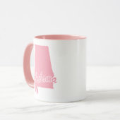 Tasse en forme de l'État de l'Alabama rose (Devant gauche)