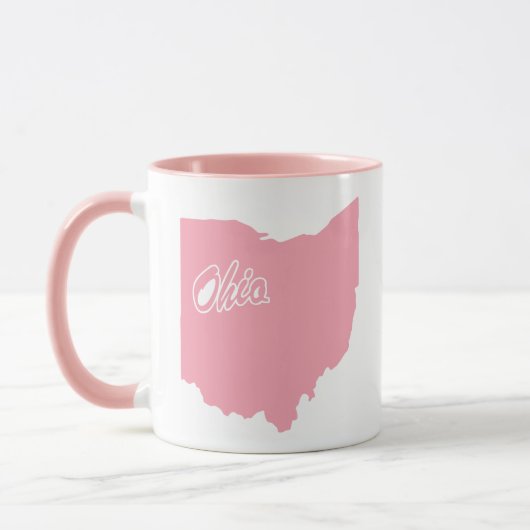 Tasse en forme de l'État de l'Ohio rose (Gauche)