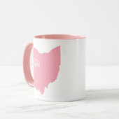 Tasse en forme de l'État de l'Ohio rose (Devant gauche)