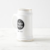 Tasse en grès personnalisée avec logo et texte de  (Devant gauche)