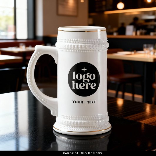 Tasse en grès personnalisée avec logo et texte de 