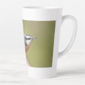 tasse en latte avec photo nuthatch à poitrine roug (Droite)