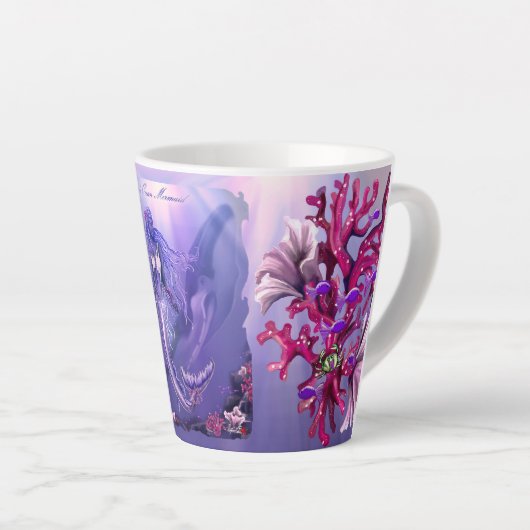 Tasse en latte de sirène violette (Angle droit)