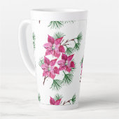Tasse en latte rose Poinsettia (Angle gauche)
